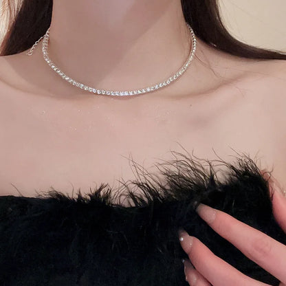 FASHION RHINESTONE HEART COLLAR CHOKER NECKLACE FOR WOMEN