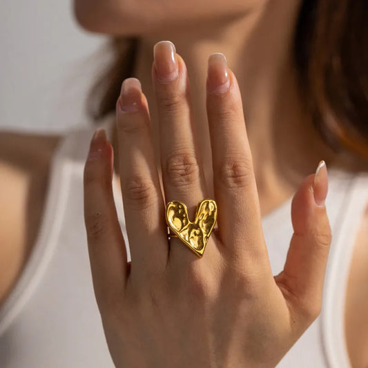 HEART GOLDEN RING FOR WOMEN